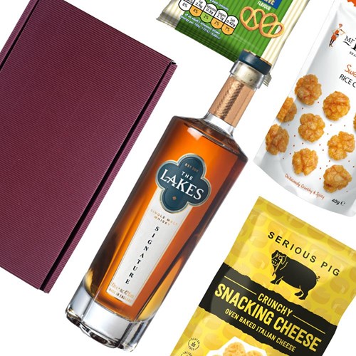 The Lakes Signature Single Malt Whisky 70cl Nibbles Hamper